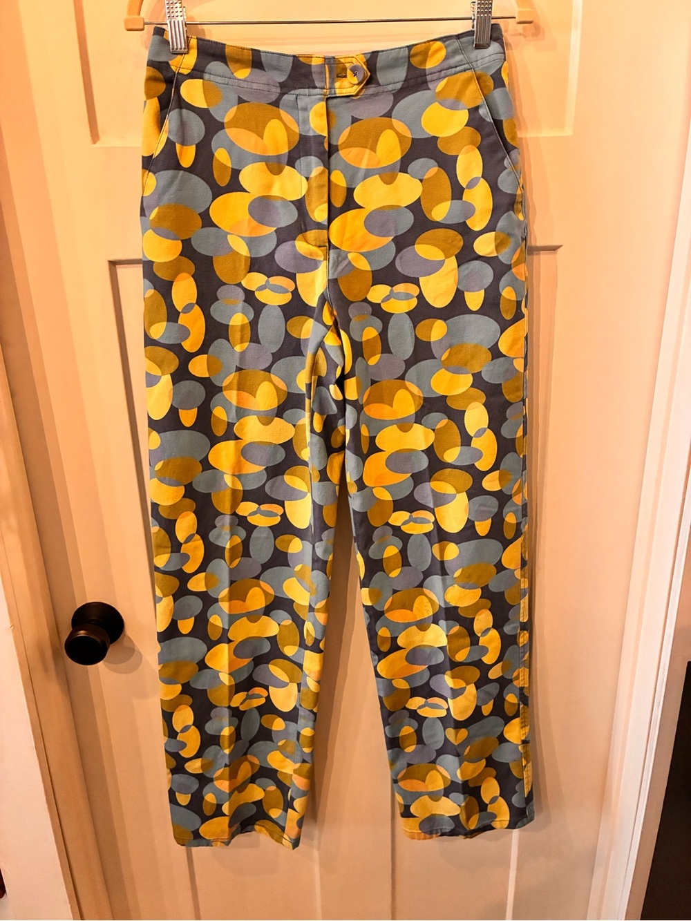 Talbots Yellow and Gray Patterned Trousers